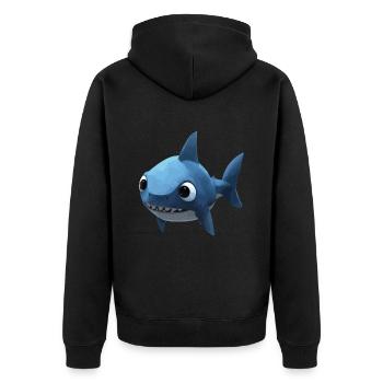 Blue - Cute and Stylish - Unisex Premium Organic Zip Hoodie - black - Back - Nico (187cm)