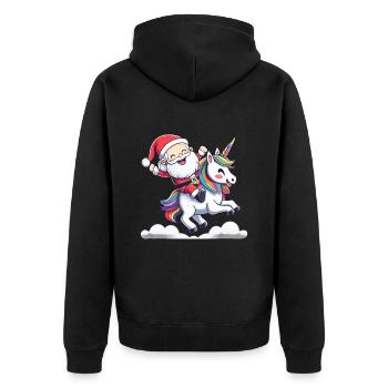 Le Père Noël chevauche une licorne - Veste à capuche bio Premium Unisexe - noir - Dos - Nico (187cm)