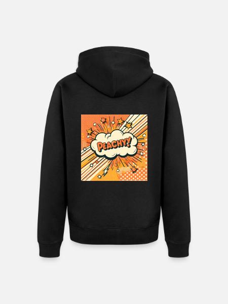 Peachy Peach - Unisex Premium Organic Zip Hoodie - black