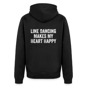 Line Dancing Makes My Heart Happy - Unisex Premium Organic Zip Hoodie - black - Back - Nico (187cm)