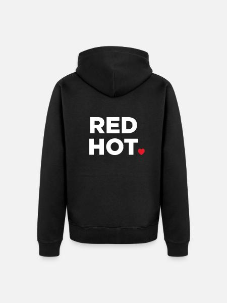 Red Hot - Unisex Premium Organic Zip Hoodie - black