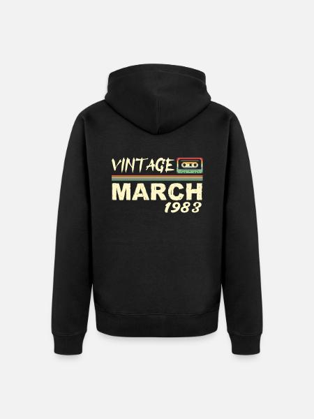 Mars 1983 - March 1983 - Unisex Premium Organic Zip Hoodie - black