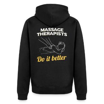 Idée cadeau pour les physiothérapeutes | Travail Profession professionnelle - Veste à capuche bio Premium Unisexe - noir - Dos - Nico (187cm)