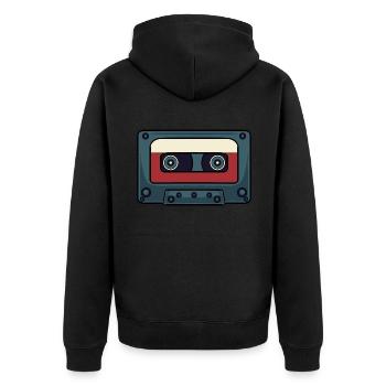 Cassette rétro Bande audio - Veste à capuche bio Premium Unisexe - noir - Dos - Nico (187cm)