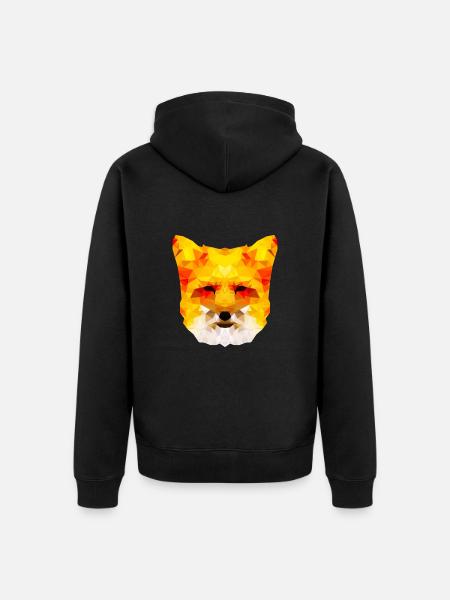 Beautiful fox polygon design - Unisex Premium Organic Zip Hoodie - black