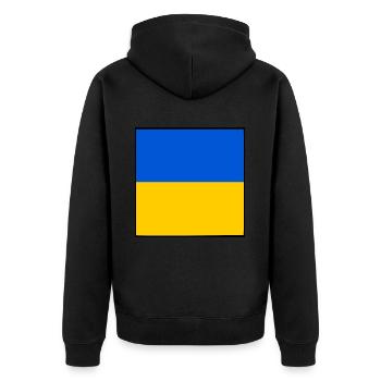 UKRAINE DRAPEAU UKRAINIEN - Veste à capuche bio Premium Unisexe - noir - Dos - Nico (187cm)