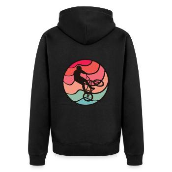 BMX Rider Tricks Cyclist Bike BMX - Unisex Premium Organic Zip Hoodie - black - Back - Nico (187cm)