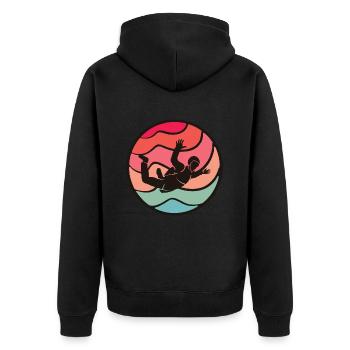 Skydiver Fallschirmspringer Skydive Skydiving - Unisex Premium Organic Zip Hoodie - black - Back - Nico (187cm)