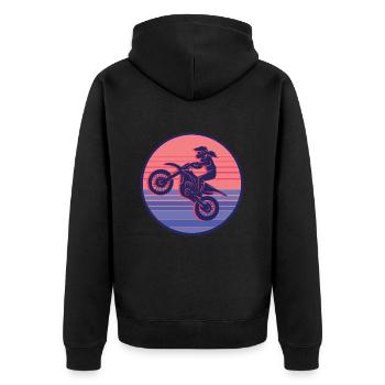 Motocross Biker Motocycliste Fille Moto - Veste à capuche bio Premium Unisexe - noir - Dos - Nico (187cm)