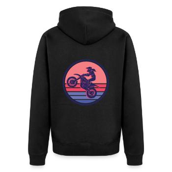 Motocross Vélo Motocycliste Filles Moto - Veste à capuche bio Premium Unisexe - noir - Dos - Nico (187cm)