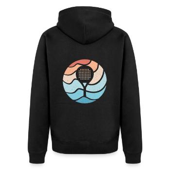 Padelschläger Padeltennis Padelspieler Padel - Unisex Premium Bio Zip Hoodie - Schwarz - Hinten - Nico (187cm)