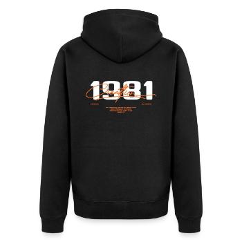 1981 Vintage Retro 1981 1981 Birthday Gift - Unisex Premium Organic Zip Hoodie - black - Back - Nico (187cm)