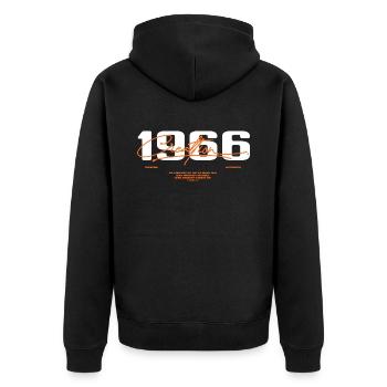 1966 Vintage Retro 1966 Geburtstagsgeschenk 1966 - Unisex Premium Bio Zip Hoodie - Schwarz - Hinten - Nico (187cm)