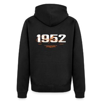 1952 Vintage Retro 1952 Geburtstagsgeschenk 1952 - Unisex Premium Bio Zip Hoodie - Schwarz - Hinten - Nico (187cm)