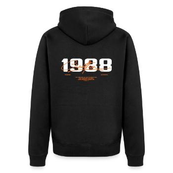 1988 Vintage Rétro 1988 Cadeau D'anniversaire 1988 - Veste à capuche bio Premium Unisexe - noir - Dos - Nico (187cm)