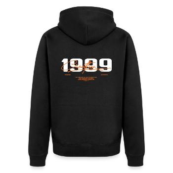 1999 Vintage Retro 1999 Birthday Gift 1999 - Unisex Premium Organic Zip Hoodie - black - Back - Nico (187cm)