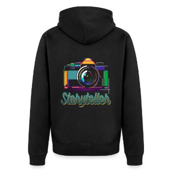 Photographer Storyteller Content Creator - Unisex Premium Organic Zip Hoodie - black - Back - Nico (187cm)