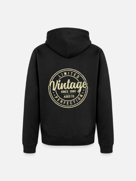 Vintage 1985 Birthday Gift 1985 - Unisex Premium Organic Zip Hoodie - black