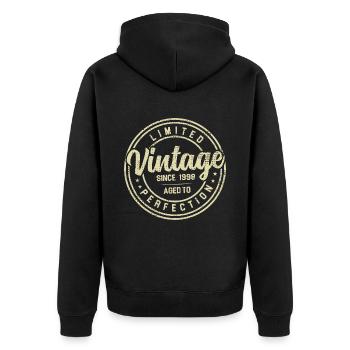 Vintage 1998 Birthday Gift 1998 - Unisex Premium Organic Zip Hoodie - black - Back - Nico (187cm)