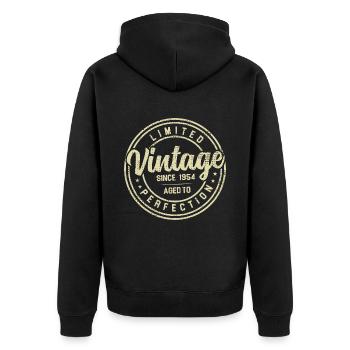 Vintage 1954 Birthday Gift 1954 - Unisex Premium Organic Zip Hoodie - black - Back - Nico (187cm)