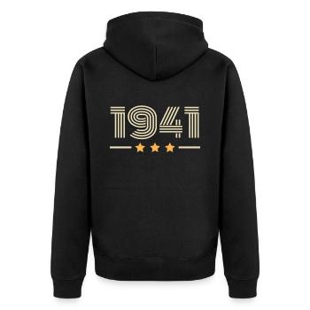 Légendaire Depuis 1941 Cadeau D anniversaire 1941 - Veste à capuche bio Premium Unisexe - noir - Dos - Nico (187cm)