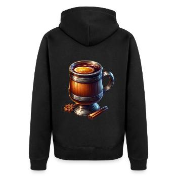 Mulled wine winter Christmas market - Unisex Premium Organic Zip Hoodie - black - Back - Nico (187cm)