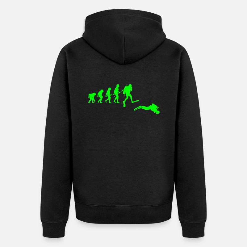 Évolution de Diver - Veste à capuche bio Premium Unisexe - noir