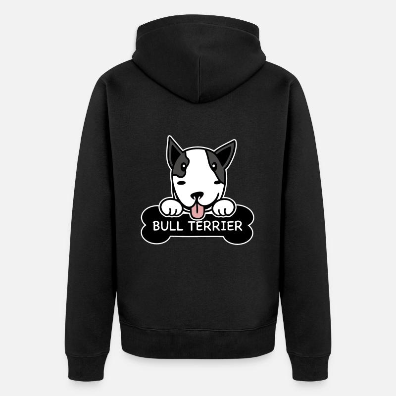 Bull Terrier et os - Veste à capuche bio Premium Unisexe - noir