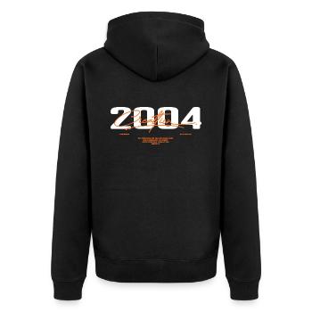 2004 Vintage Retro 2004 Geburtstagsgeschenk 2004 - Unisex Premium Bio Zip Hoodie - Schwarz - Hinten - Nico (187cm)