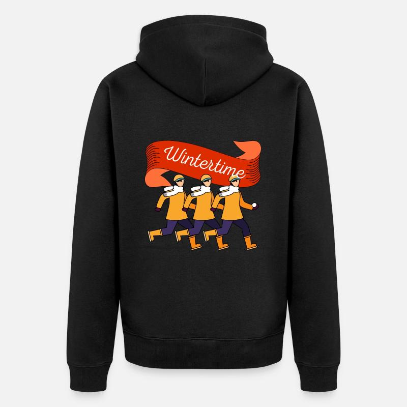 Wintertime I - Unisex Premium Bio Zip Hoodie - Schwarz