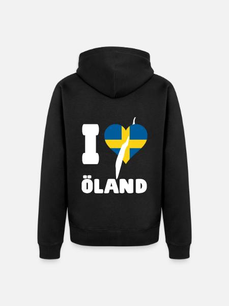I LOVE ÖLAND Sweden - Unisex Premium Organic Zip Hoodie - black