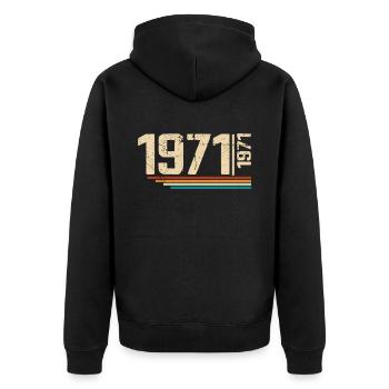 Millésime Anniversaire 1971 Fête Anniversaire 1971 - Veste à capuche bio Premium Unisexe - noir - Dos - Nico (187cm)