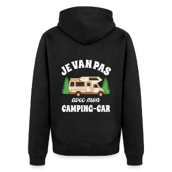 Je Van Pas Avec Mon Camping-Car Humour Retraite - Veste à capuche bio Premium Unisexe - noir - Dos - Nico (187cm)