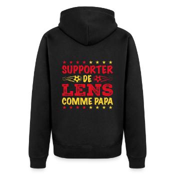 Je Suis Un Supporter De Lens Parfait - Veste à capuche bio Premium Unisexe - noir - Dos - Nico (187cm)