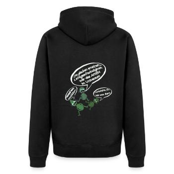 Lachende Aliens - Unisex Premium Bio Zip Hoodie - Schwarz - Hinten - Nico (187cm)