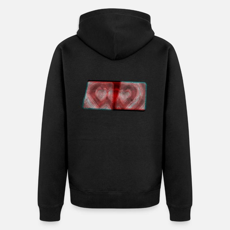 3 cœurs - Veste à capuche bio Premium Unisexe - noir