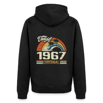 Vintage 1967 Vintage Rétro Cadeau Anniversaire - Veste à capuche bio Premium Unisexe - noir - Dos - Nico (187cm)