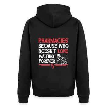 Pharmacy Halloween - Unisex Premium Organic Zip Hoodie - black - Back - Nico (187cm)