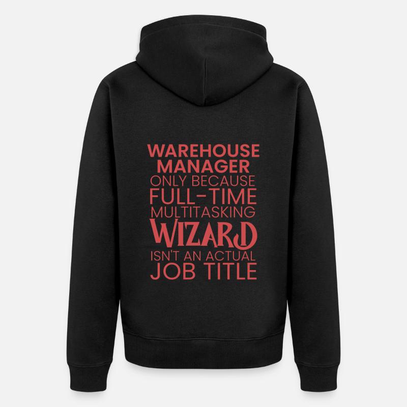 Warehouse Manager multitasking Wizard - Unisex Premium Bio Zip Hoodie - Schwarz