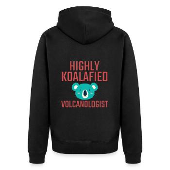Volcanologist Koalafied Volcanology - Unisex Premium Organic Zip Hoodie - black - Back - Nico (187cm)