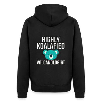 Volcanologist Koalafied Volcanology - Unisex Premium Organic Zip Hoodie - black - Back - Nico (187cm)