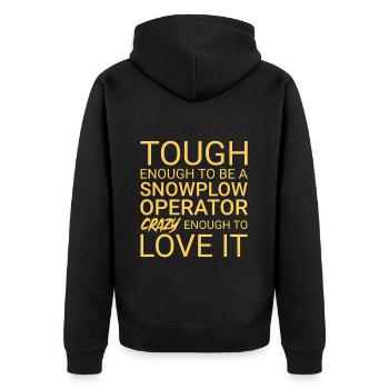 Snowplow Operator Crazy Schneepflugfahrer - Unisex Premium Bio Zip Hoodie - Schwarz - Hinten - Nico (187cm)