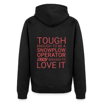 Snowplow Operator Crazy Schneepflugfahrer - Unisex Premium Bio Zip Hoodie - Schwarz - Hinten - Nico (187cm)