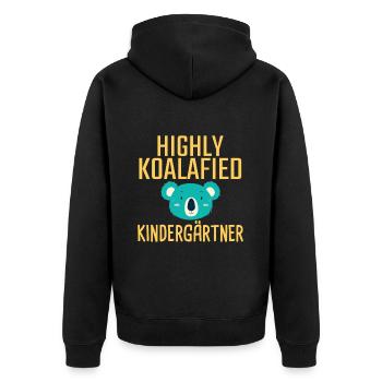 Kindergarten Teacher Koalafied - Unisex Premium Organic Zip Hoodie - black - Back - Nico (187cm)