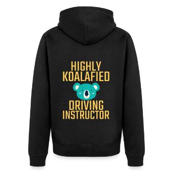 Driving Instructor Koalafied Drive Tutor - Unisex Premium Organic Zip Hoodie - black - Back - Nico (187cm)