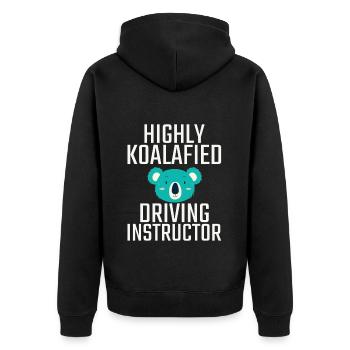 Driving Instructor Koalafied Drive Tutor - Unisex Premium Organic Zip Hoodie - black - Back - Nico (187cm)