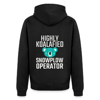 Snowplow Operator Koalafied Schneepflugfahrer - Unisex Premium Bio Zip Hoodie - Schwarz - Hinten - Nico (187cm)