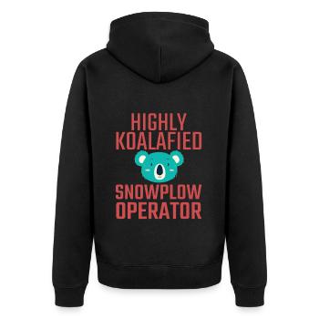 Snowplow Operator Koalafied - Unisex Premium Organic Zip Hoodie - black - Back - Nico (187cm)