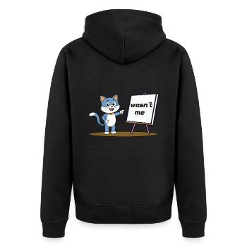 Wasn't Me - Unisex Premium Bio Zip Hoodie - Schwarz - Hinten - Nico (187cm)