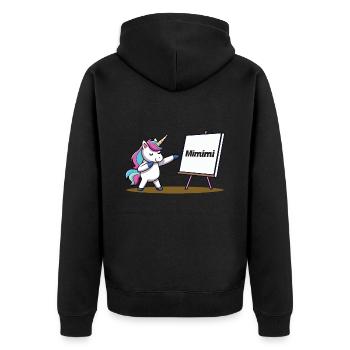 Mimimi - Unisex Premium Bio Zip Hoodie - Schwarz - Hinten - Nico (187cm)